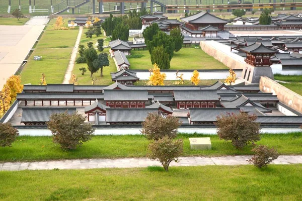 Mini staré město v paláci daming byl císařský palác komplexu dynastie Tchang, xian Čína — Stock fotografie