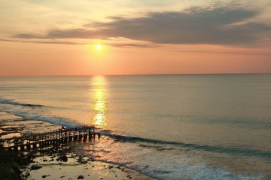 Jimbaran beach, Bali Endonezya gün batımında