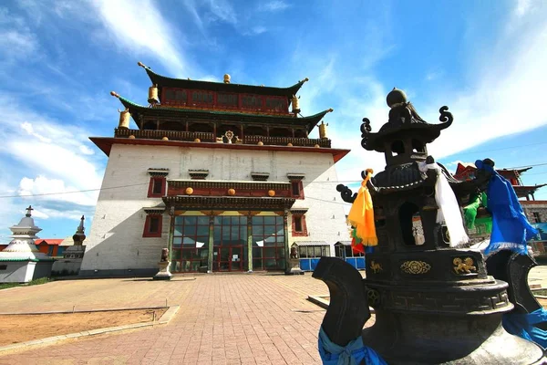 Ulan Batur, Moğolistan'ın Moğol başkenti Tibet tarzı Budist manastırda gandantegchinlen Manastırı olduğunu — Stok fotoğraf