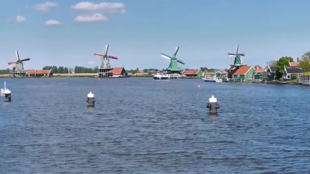 Заансе Шанс Однією Популярних Туристичних Пам Яток Нідерландів — стокове відео