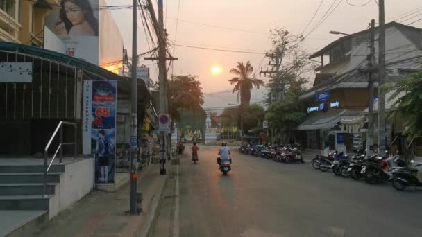 Chiangmai Thailand April 2020 Trafiken Chiang Mai Stad Covid — Stockvideo
