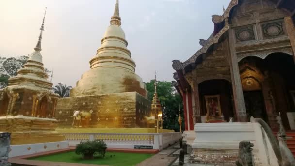 Chiang Mai Tayland Daki Wat Faz Tapınağında Gün Batımı — Stok video