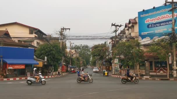 Chiangmai Thailand April 2020 Het Verkeer Chiang Mai Stad Tijdens — Stockvideo