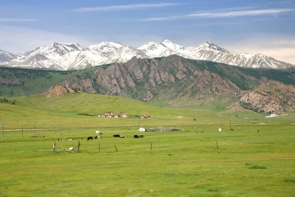 Beau Paysage Avec Les Montagnes Tian Shan Naryn Kirghizistan — Photo