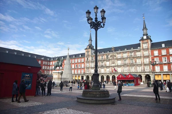 Madrid Spanien December 2019 Puerta Del Sol Ett Stort Torg — Stockfoto