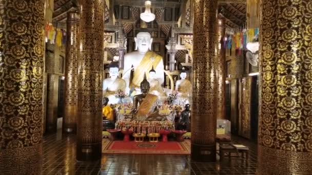 Chiangmai Thailand Maj 2020 Buddha Statyn Wat Inthakhin Templet Chiang — Stockvideo