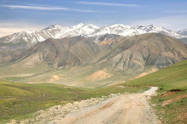 Hermoso Paisaje Lago Song Kul Naryn Con Las Montañas Tian — Foto de Stock