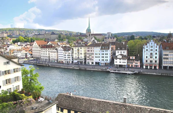 Pemandangan Dari Lindenhof Zurich Adalah Ibu Kota Swiss — Stok Foto