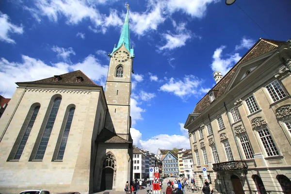 Die Alte Kirche Zürich Ist Die Hauptstadt Der Schweiz — Stockfoto