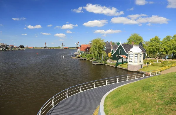 Zaanse Schans Hollandia Egyik Legnépszerűbb Turisztikai Látványossága — Stock Fotó