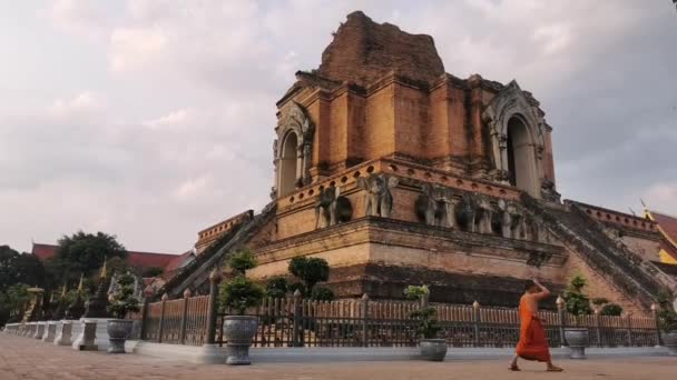 Wat Chedi Luang Tempel Chiang Mai Thailand — Stockvideo