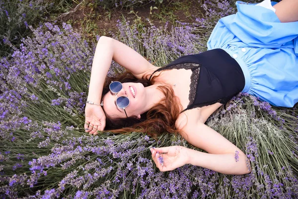 A woman in a lavender field