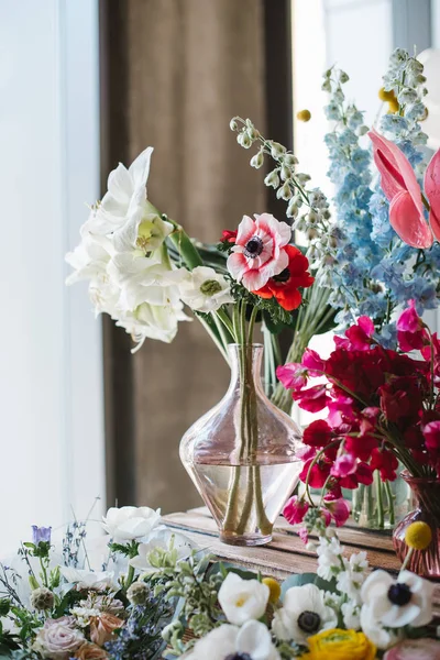 Grande Número Flores Diferentes Mercado Flores — Fotografia de Stock