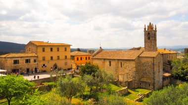 Monteriggioni şehir güzel Antik Bina ile