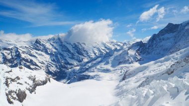 Jungfrau kar dağ panoramik görünüm