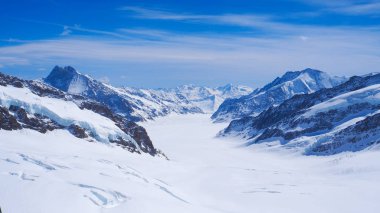 Panoramik snow mountain view adlı Jungfrau