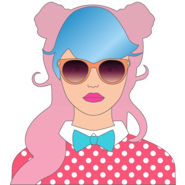 Gözlük simgesi kızla