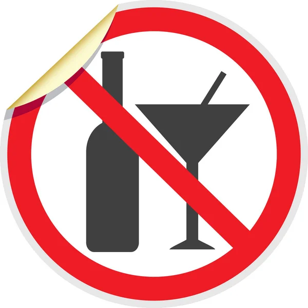 No Alcohol Sign 3D — Stock Vector