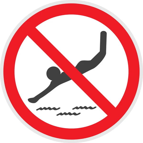 No Diving Sign — Stock Vector