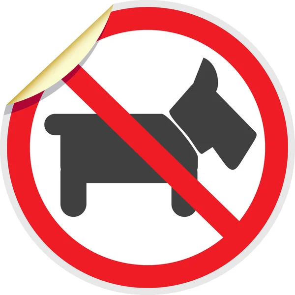 No Dogs Sign 3D — Stock Vector
