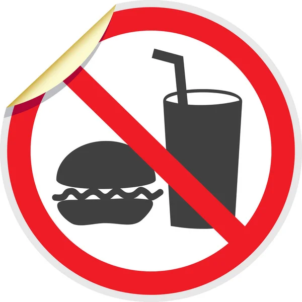 Kein Zeichen für Essen oder Trinken 3d — Stockvektor