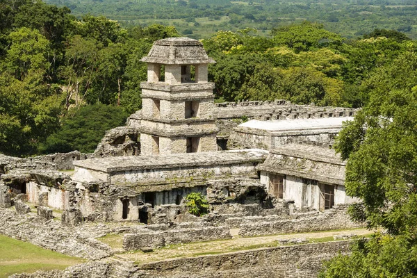 Palenque Mexiko November Hög Vinkel Syn Forntida Maya Palace Webbplatsen — Stockfoto