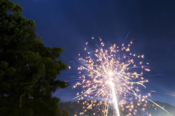 Fuegos Artificiales Iluminan Cielo Nocturno Víspera Año Nuevo Guatemala — Foto de Stock