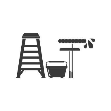 Pencere Temizleme Araçları Simgesi Vektörü