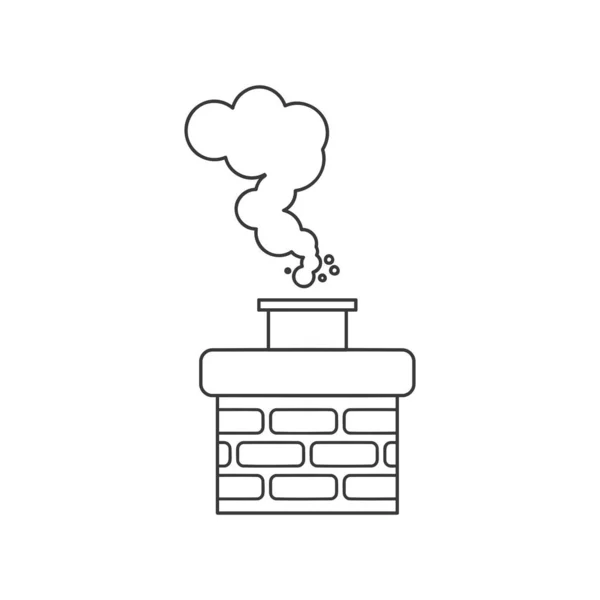 Chaminé Smoke Icon Vector — Vetor de Stock