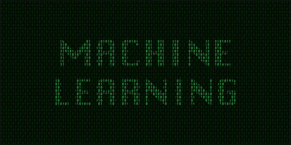 Machine Learning Koncept Med Binær Kode Vektor – Stock-vektor