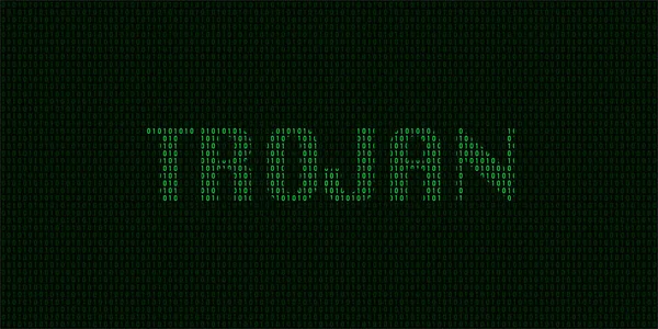Trojan Virus Koncept Med Binær Kode Vektor – Stock-vektor
