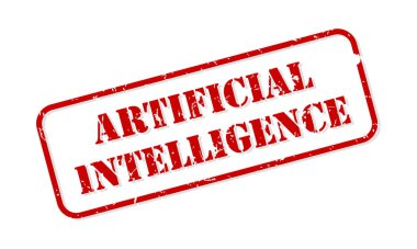 Yapay zeka kırmızı kauçuk damga vektörü izole edildi