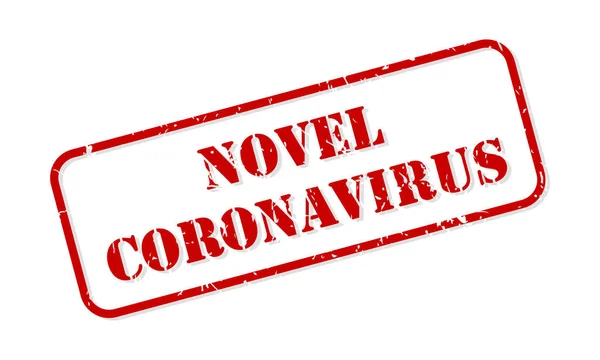 Novel Coronavirus Červené Gumové Razítko Vektor Izolovaný — Stockový vektor