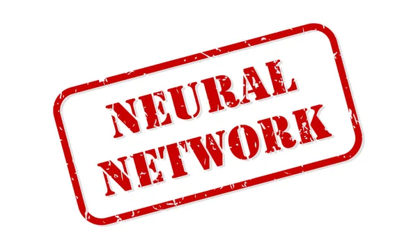 Neuraal Netwerk Rood Rubber Stempel Vector Geïsoleerd — Stockvector