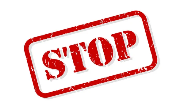 Stop Rode Rubberen Stempel Vector Geïsoleerd — Stockvector