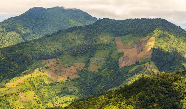 Hanglandwirtschaft Guatemala Auf Steilen Bergrücken Patchwork Formen — Stockfoto