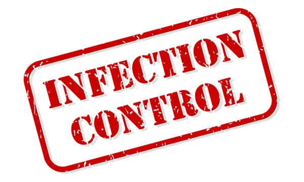 Kontrola Infekce Červená Guma Razítko Vektor Izolované Pro Sociální Distancing — Stockový vektor