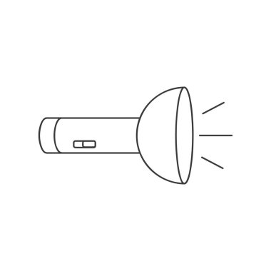 Meşale veya el feneri simgesi vektörü izole edildi