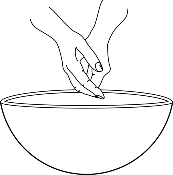 Χέρι Πλυσίματος Γραμμή Σχεδίασης Διάνυσμα Των Χεριών Τρίψιμο Πάνω Από — Διανυσματικό Αρχείο