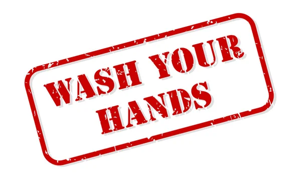 Waschen Sie Ihre Hände Gummistempel Vektor Isoliert Auf Weiß — Stockvektor