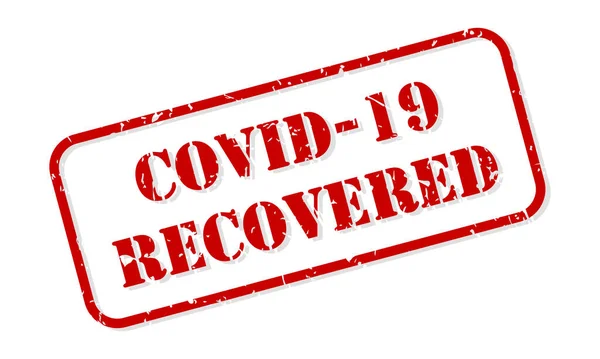 Covid Oder Covid Coronavirus Wiederhergestellten Gummistempel Vektor — Stockvektor