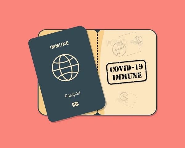 Pasaporte Vacunal Concepto Pasaporte Inmunidad Vector Para Personas Vacunadas Inmunes — Vector de stock