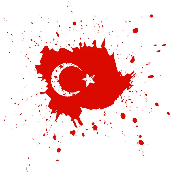 День Республіки Туреччина концепція задньому плані. Акварель прапор з місяць і зірки. — стоковий вектор