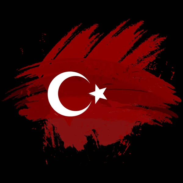 Символ, плакатів, банерів Туреччини. Карта Туреччини з прикраса Національний прапор. Стиль аквареллю креслення. Вектор. — стоковий вектор
