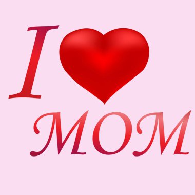 Mutlu anneler günü. Vektör şenlikli tatil çizim yazı ve pembe kurdele kalp ve çiçek