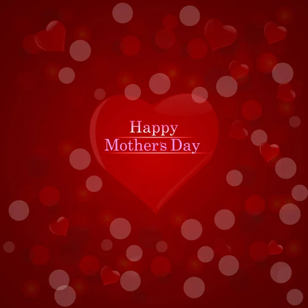 Joyeuse fête des mères. Illustration vectorielle de vacances festives avec lettrage et ruban rose coeur et fleurs — Image vectorielle