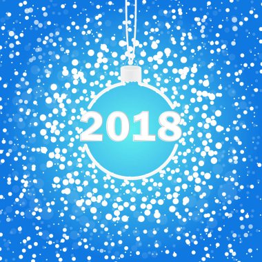 Noel top karlı mavi renkli vektör çizim ile.