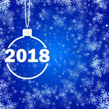 Noel top karlı mavi renkli vektör çizim ile.