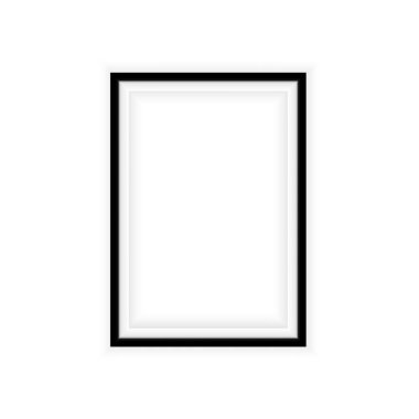 Gerçekçi resim çerçevesi beyaz arkaplanda izole edildi. Sunumlar için mükemmel. Vektör illüstrasyonu.