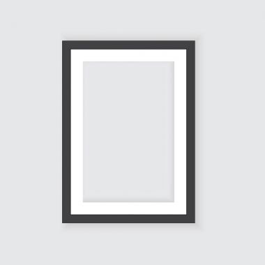 Gerçekçi resim çerçevesi beyaz arkaplanda izole edildi. Sunumlar için mükemmel. Vektör illüstrasyonu.